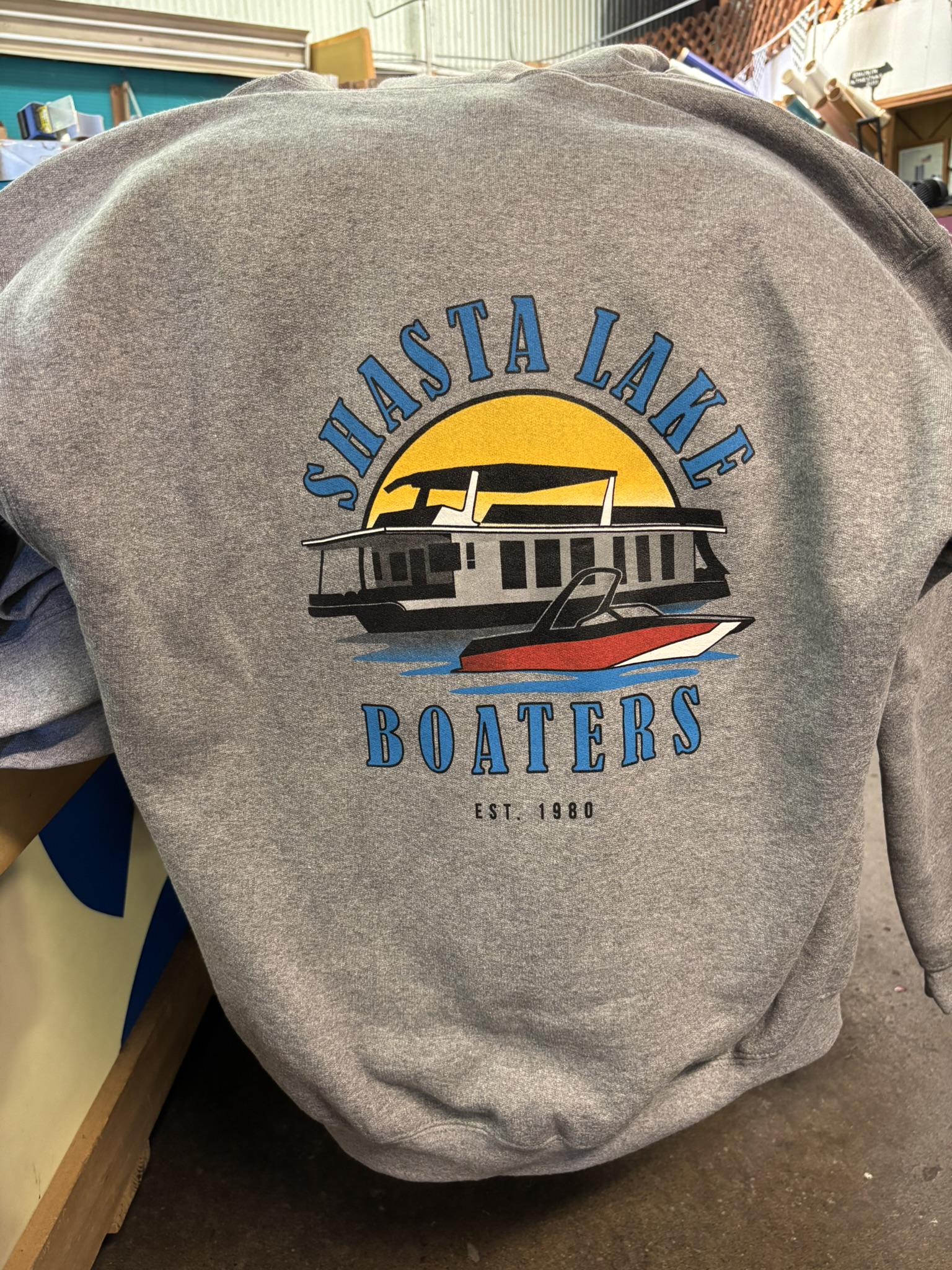 Printed hoodies for Shasta Lake Boaters