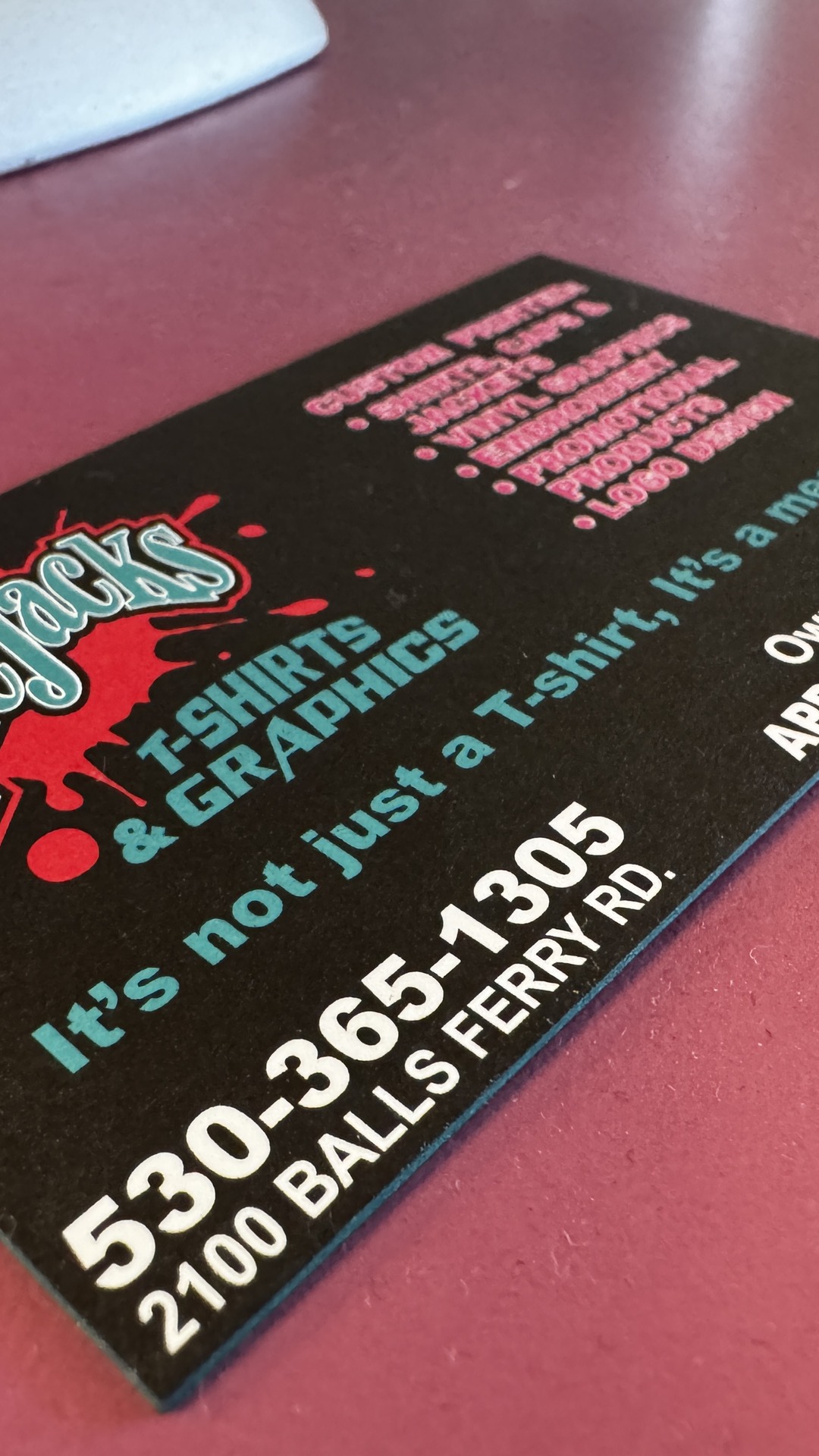 A real Apple Jacks custom business card